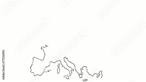 europe map hand draw