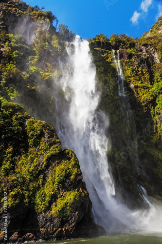 Incredible Stirling Falls Milford Sound  Fiordland  New Zealand