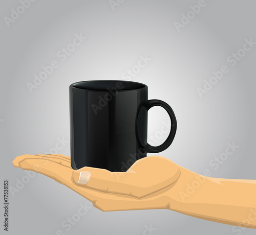 Hand holding a cup