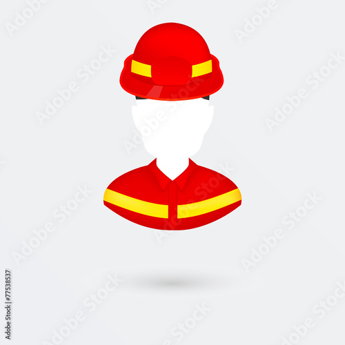 Vector Firefighter Icon. Isolated on white.
