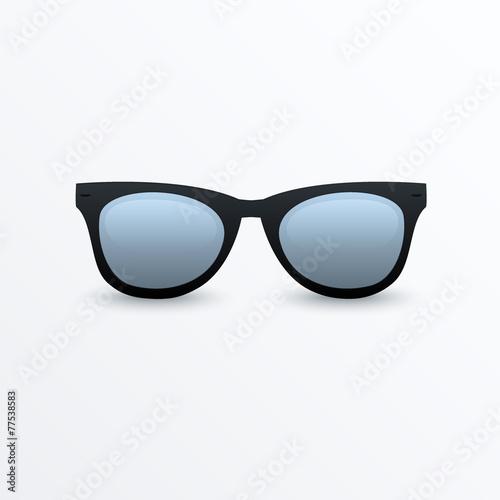 Nerd glasses on isolated white background, perfect reflection