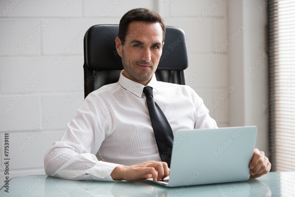 male businessman in the office with laptop male businessman in the office with laptop
