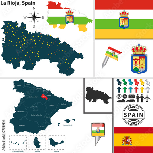 Map of La Rioja, Spain