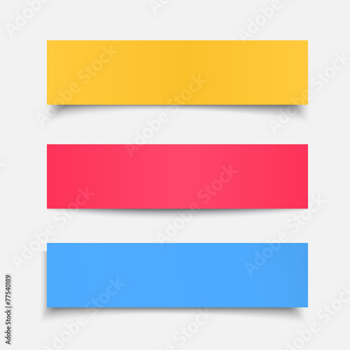 Vector set realistic colorful  paper sheet