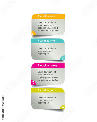 Step by step diagram. Infographic flat tab.