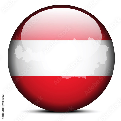 Free Download Map on flag button of Republic of Austria - GFXLoad