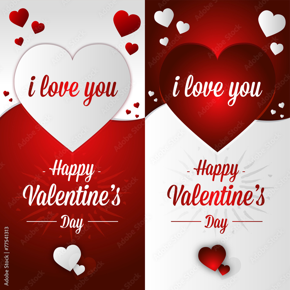 Carte Postale Jour Saint Valentin Offrir Amour Anglais Stock Vector Adobe Stock