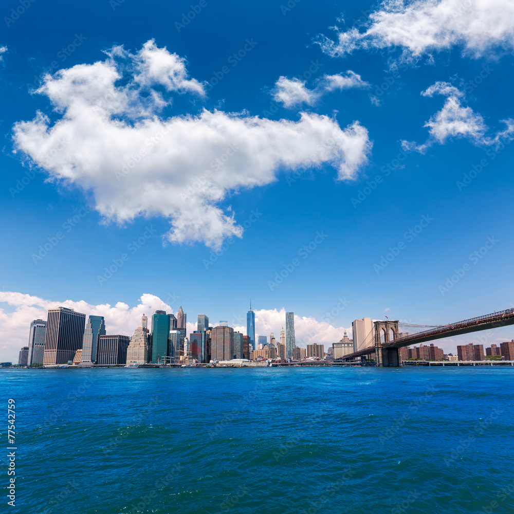 Brooklyn Bridge and Manhattan skyline New York Brooklyn Bridge and Manhattan skyline New York