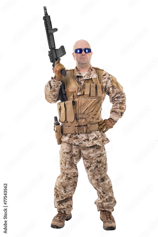 Soldier in uniform, ready to fight Soldier in uniform, ready to fight