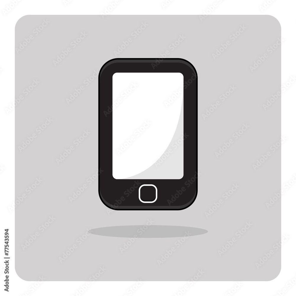 Vector of flat icon, mobile phone on isolated background