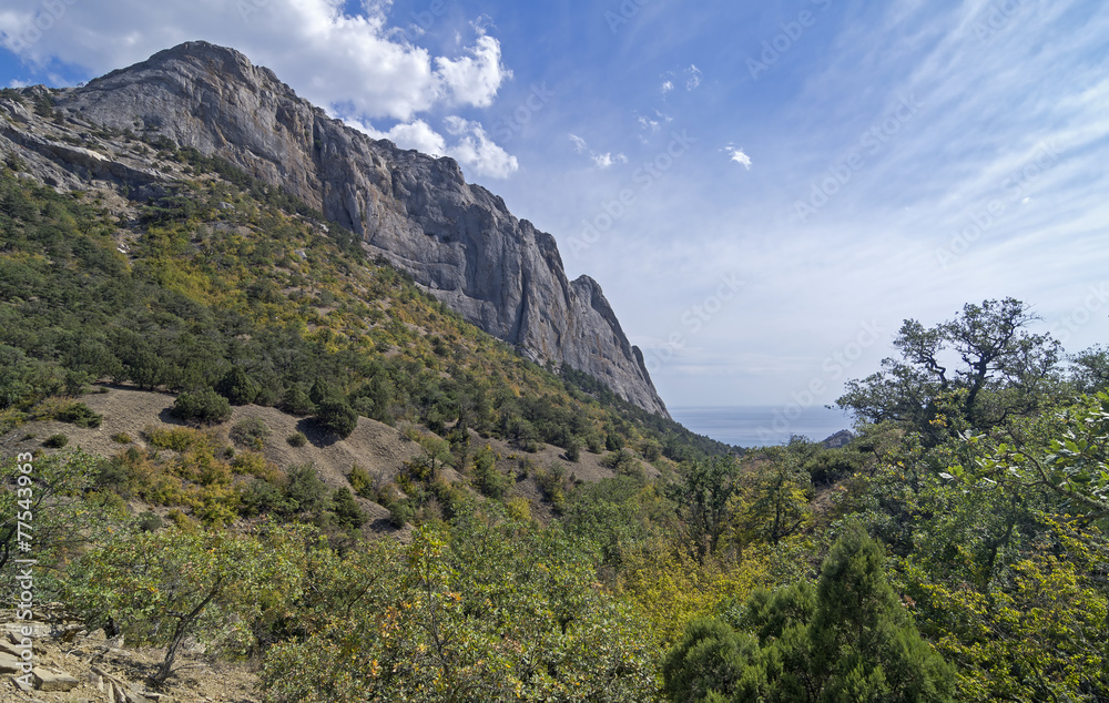 Landscape in the Crimean mountains.