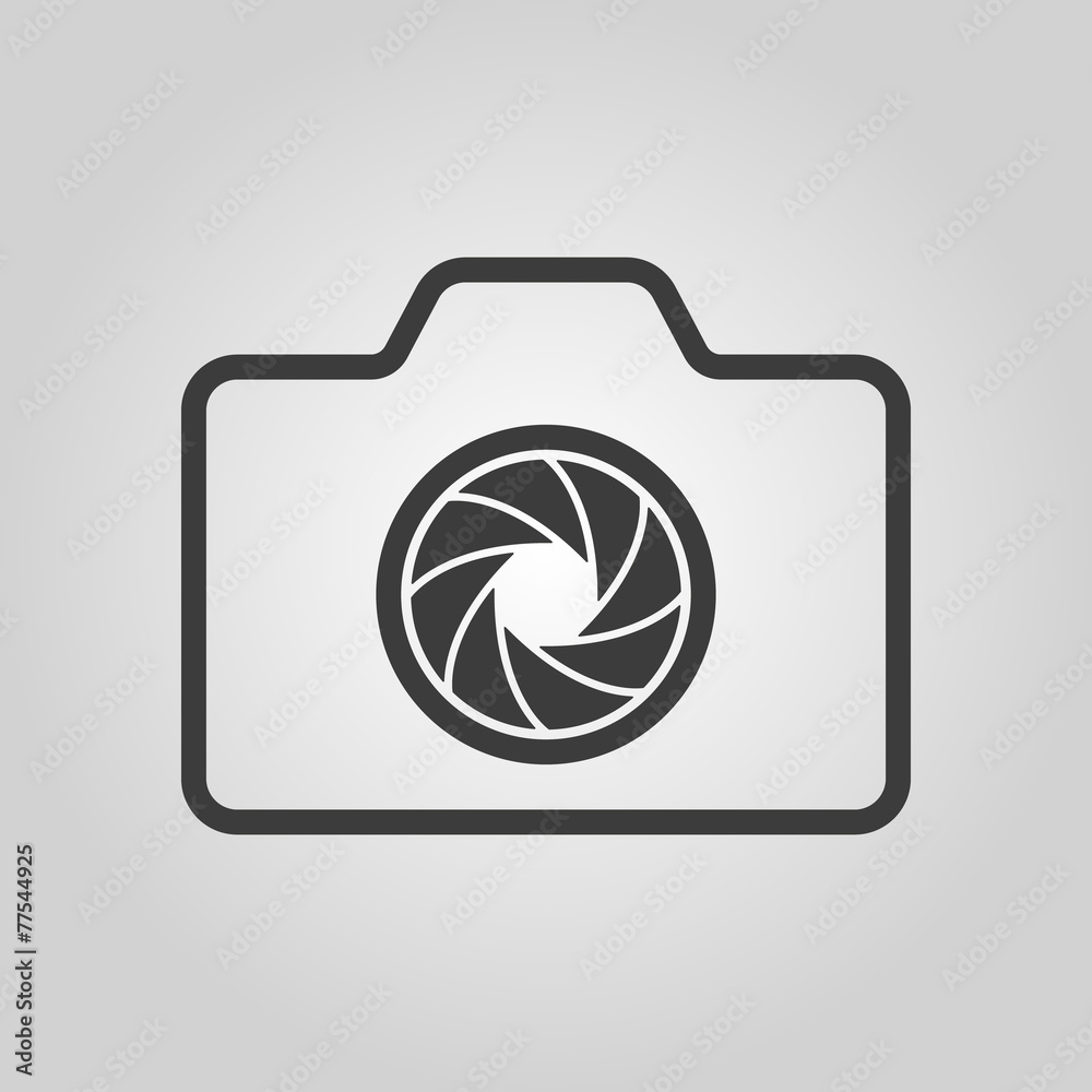The camera icon. Photo symbol. Flat