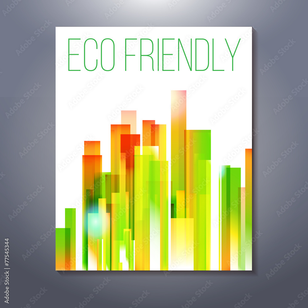 Fototapeta premium Eco friendly abstract urban scene, presentation