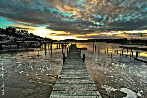 Tableau sur toile Pier in Fredrikstad in Norway