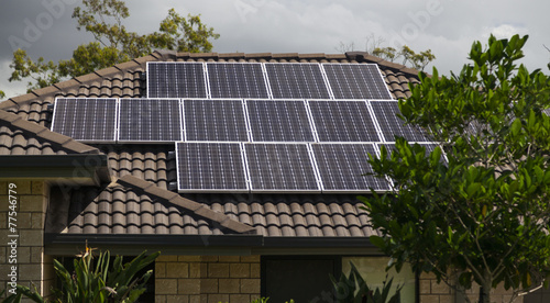 Solar panels on roof