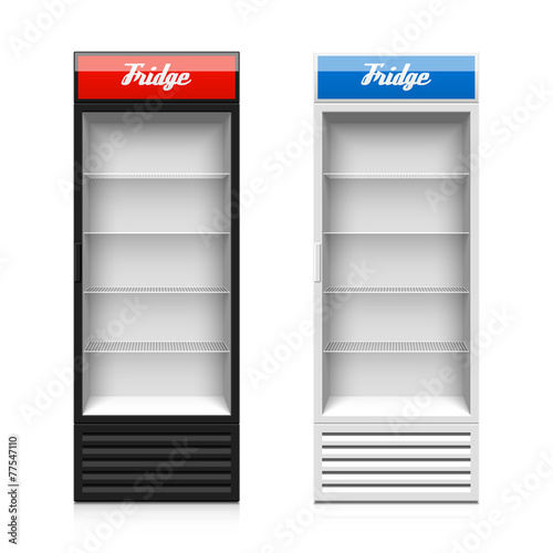 Upright glass door display fridge