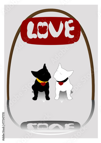 French a bulldog,silhouette