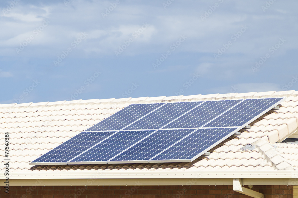 Solar panels on roof