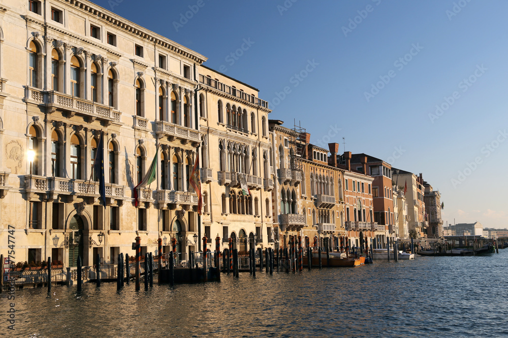 venetian palaces on the Grand canal in venice