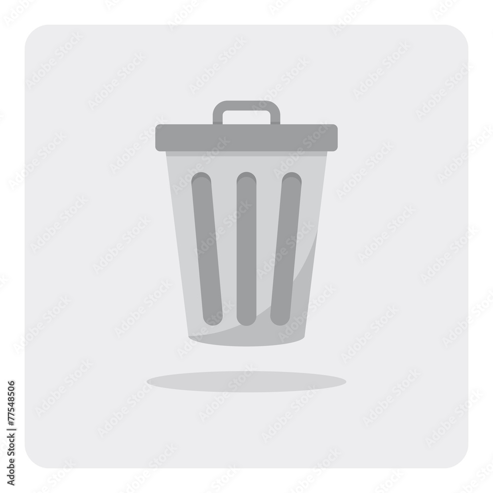 Vector of flat icon, trashcan on isolated background Vector of flat icon, trashcan on isolated background