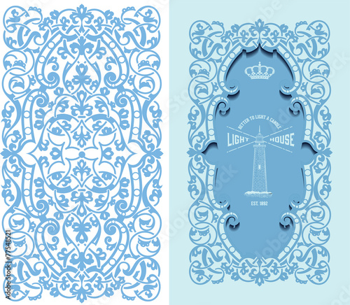 Vector. Retro frame and design element. Organized by layers