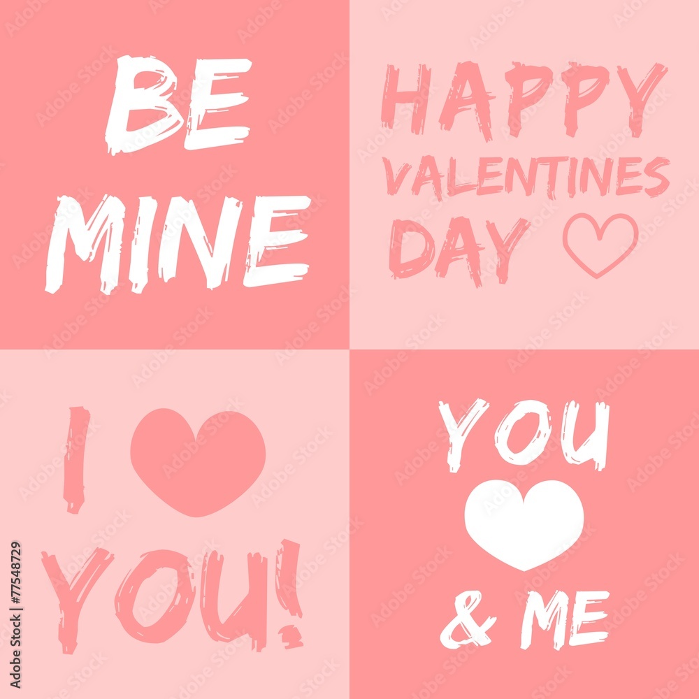 Valentines day vector illustration and typography elements Valentines day vector illustration and typography elements
