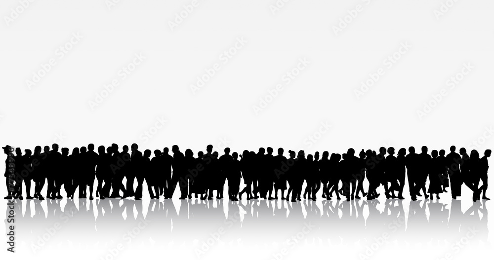 Naklejka premium People silhouettes group women and men