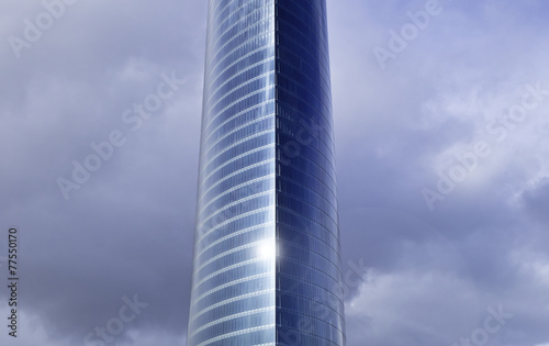 glass building, blue image, city of Bilbao