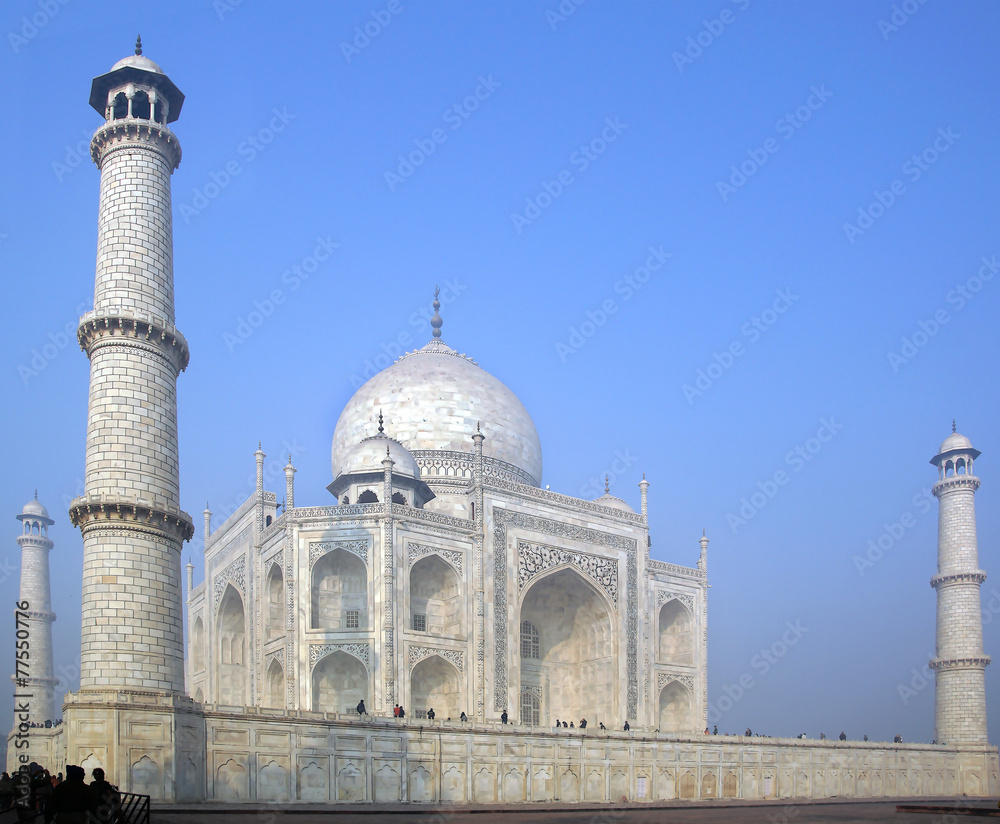 Taj Mahal  white Marble mausoleum.