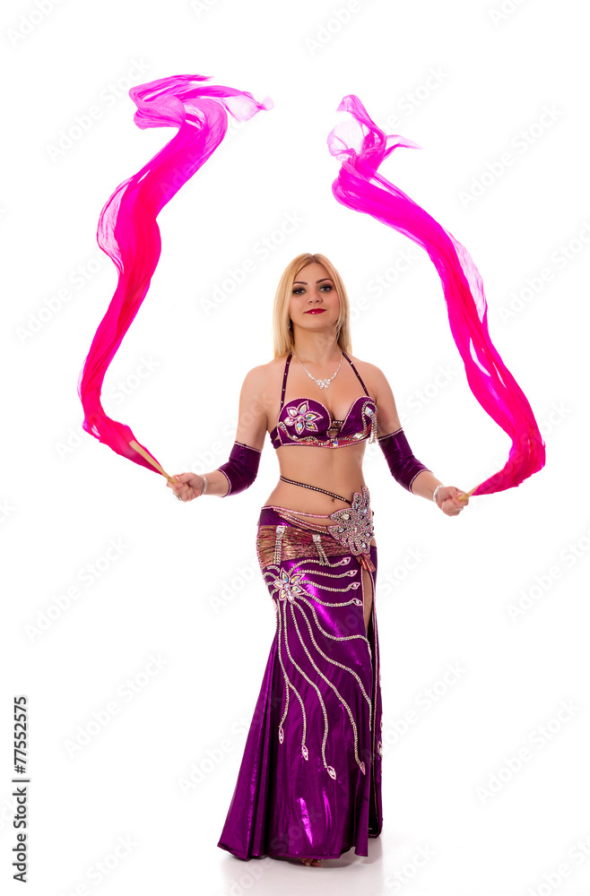 Beautiful bellydancer performing oriental dance Beautiful bellydancer performing oriental dance