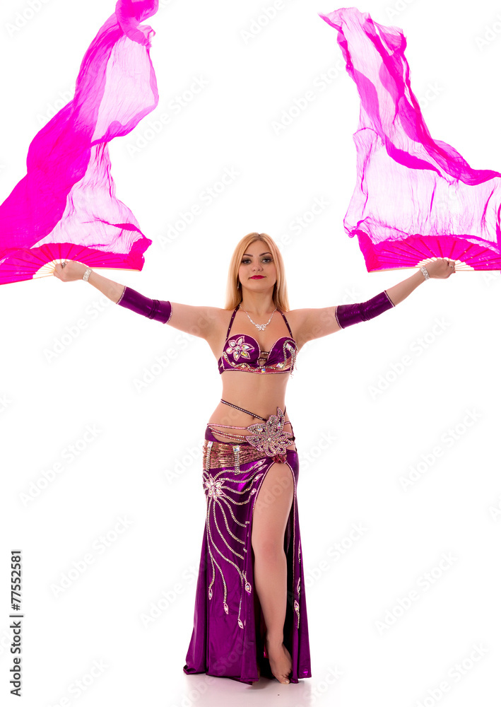 Beautiful bellydancer performing oriental dance Beautiful bellydancer performing oriental dance