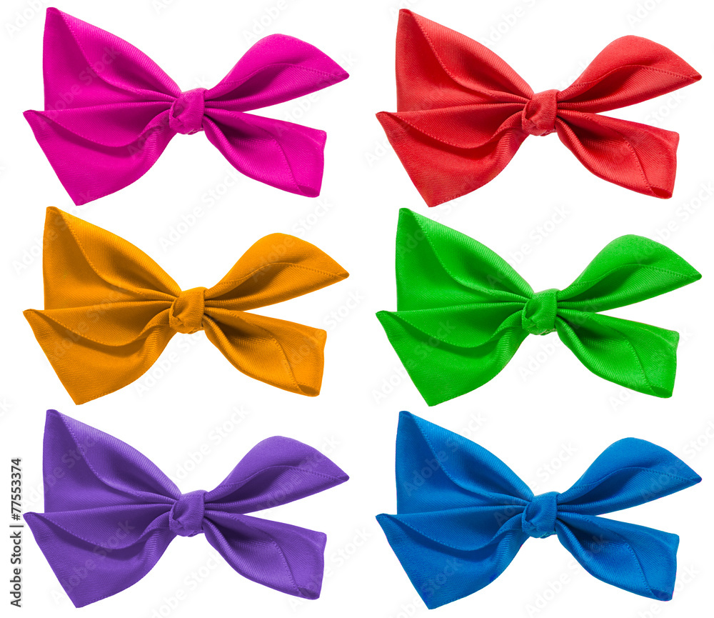 colorful bow ribbon isolated on white