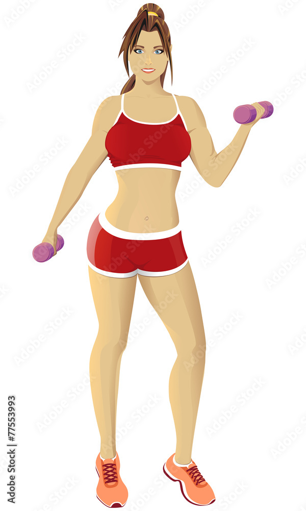 Fitness woman - obrazy, fototapety, plakaty 