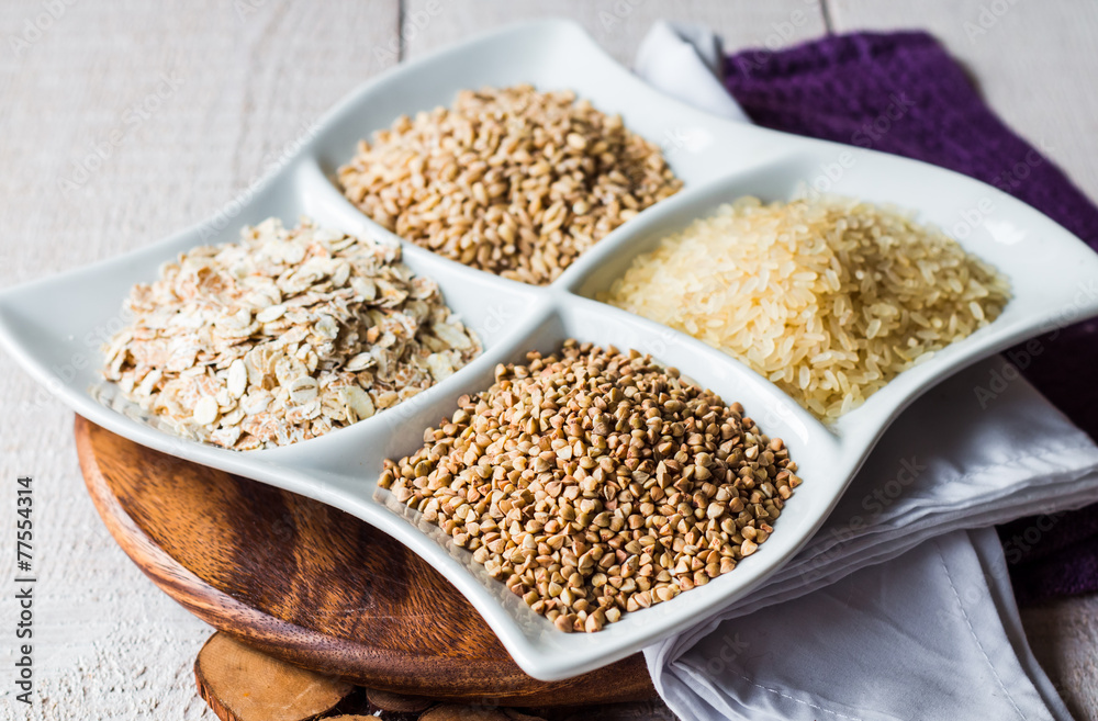 raw cereals,.buckwheat, oats, pearl barley, white rice raw cereals,.buckwheat, oats, pearl barley, white rice