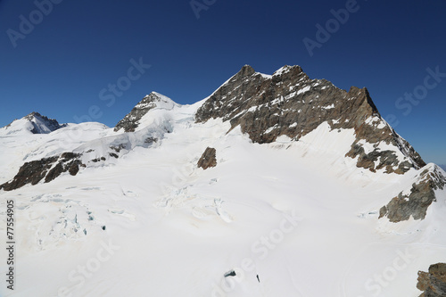 Blick auf den Gipfel der Jungfrau im Berner Oberland