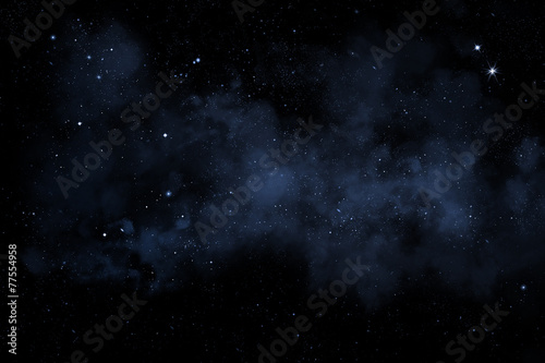 Sternenhimmel mit blauem Nebel photo