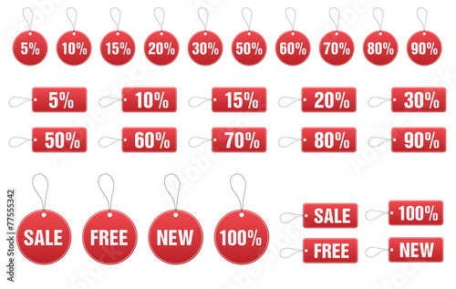 Set of discount tags