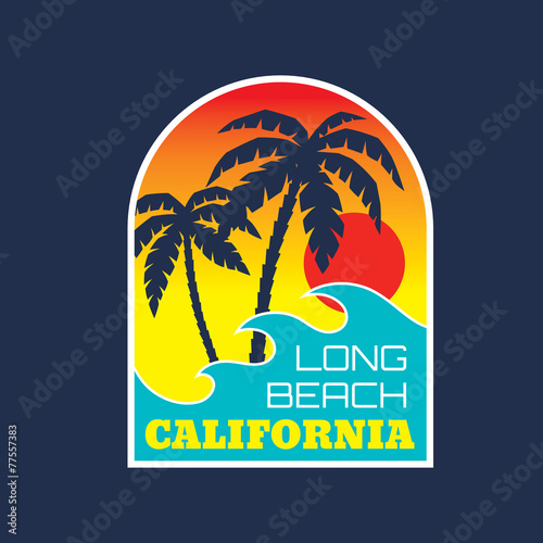 California Santa Monica beach - vector illustration concept