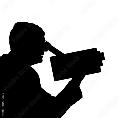 man with camera black vector