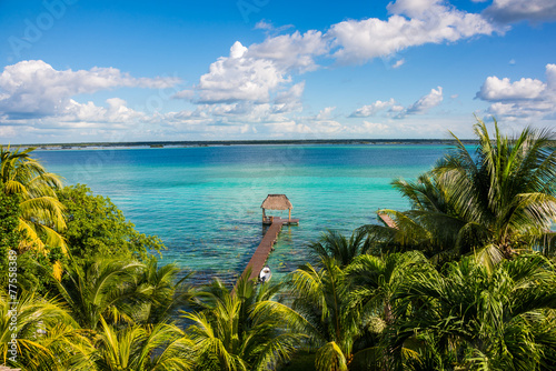 Bacalar Lake at caribbean. Quintana Roo Mexico, Riviera Maya photo