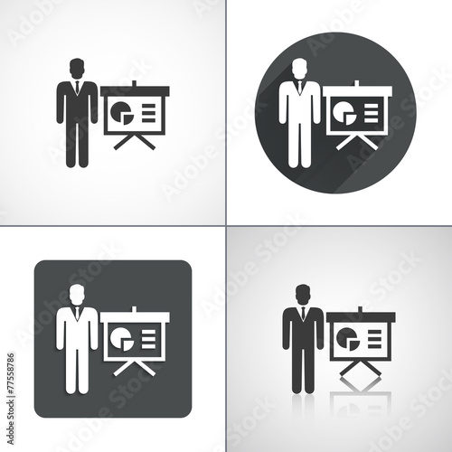 Businessman, man, schedule icons. Set elements for design