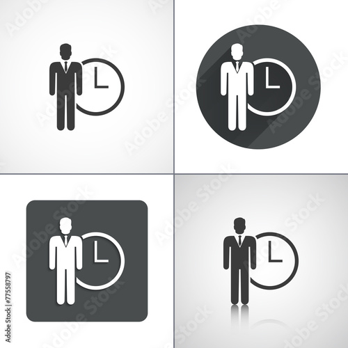Business time icons. Set elements for design