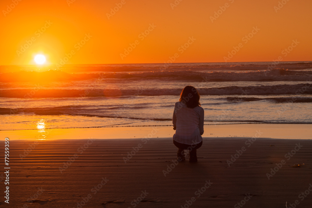 Sunset at the beach in Oregon