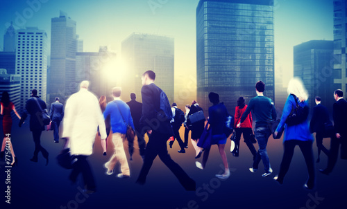 People Commuter Walking Rush Hour Cityscape Concept © Rawpixel.com