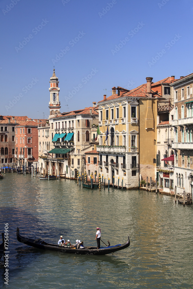 Blick von der Rialto Brücke in Venedig
