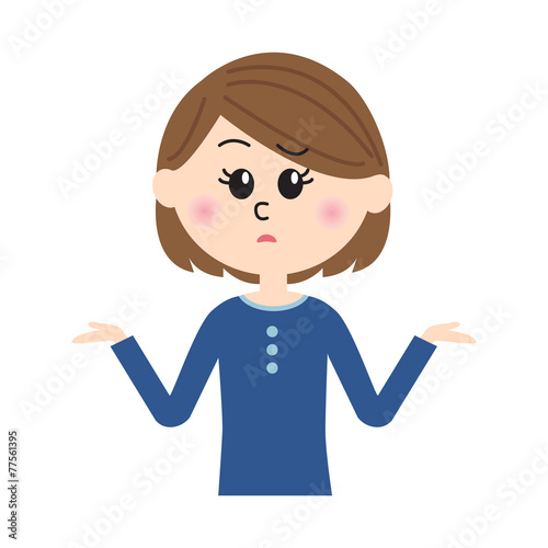 I don't know. An illustration of a young woman shrugging.