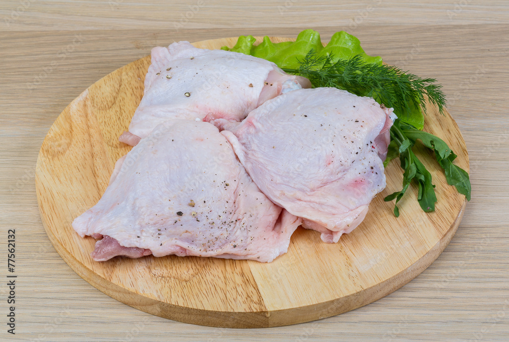 Raw chicken thighs