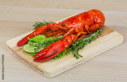 Red boiled lobster