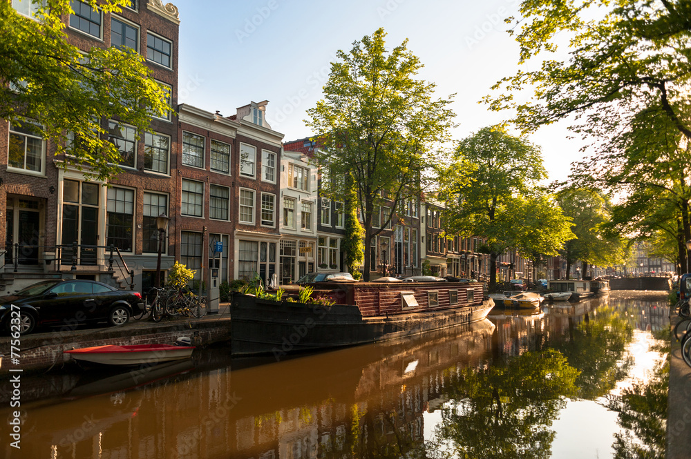 Houseboat on Amsterdam Canal