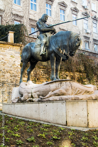 St George killing the Dragon Statue in Zagreb, Croatia
